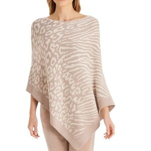 BAREFOOT DREAMS - NWT CozyChic Ultra Lite Ocean Breeze Rose Animal Poncho Sz OSP